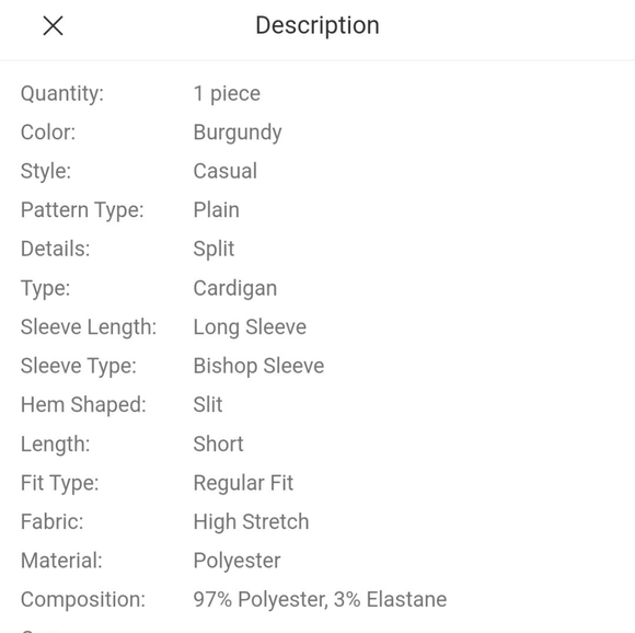 Open Front Lantern Sleeve Waffle Knit Cardigan - Picture 6 of 6